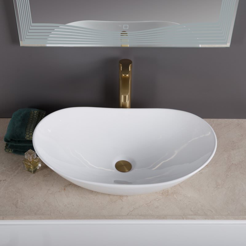 Накладная раковина BelBagno BB1404 60,5  см белая глянцевая в 100Kran: Широкий выбор и доступные цены.