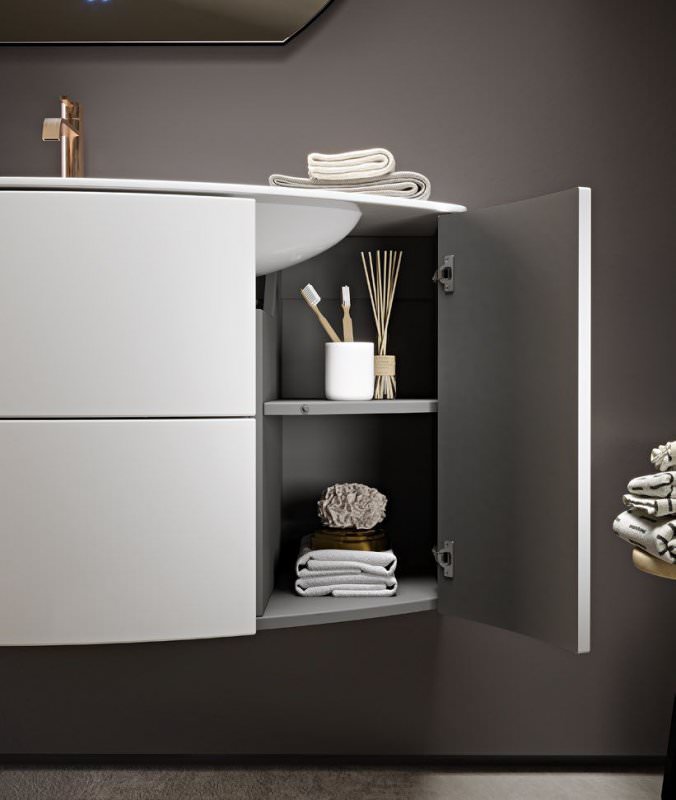 Тумба с раковиной подвесная CEZARES 91 см EDEN 55146 Bianco lucido в 100Kran: Широкий выбор и доступные цены.