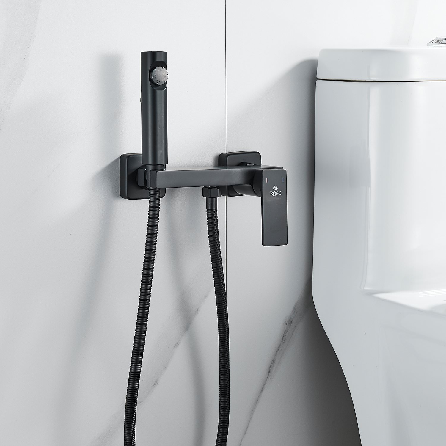 Гигиенический душ со смесителем Rose R1805H-1 черный в 100Kran: Широкий выбор и доступные цены.