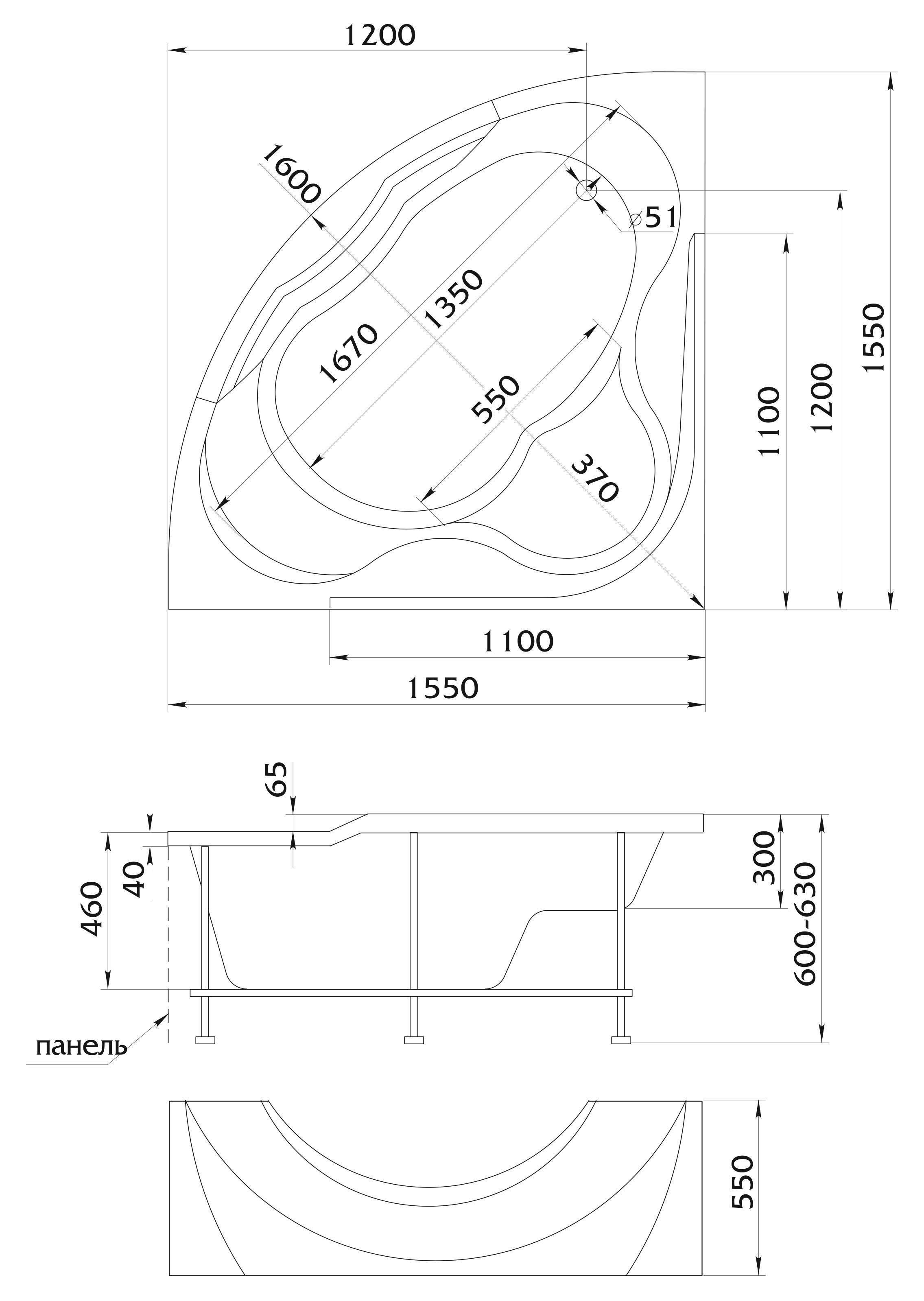 Ванна акриловая Aima Design GRAND LUXE 155*155  01грл1515 в 100Kran: Широкий выбор и доступные цены.