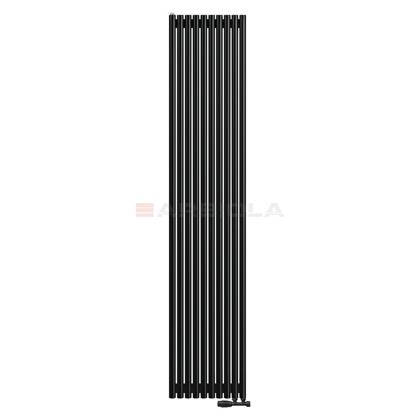 Вертикальный радиатор с нижним подключением Arbiola Iris V 96856 49,2 х 250 см черный матовый ral 9005 от интернет-магазина сантехники 100Kran!