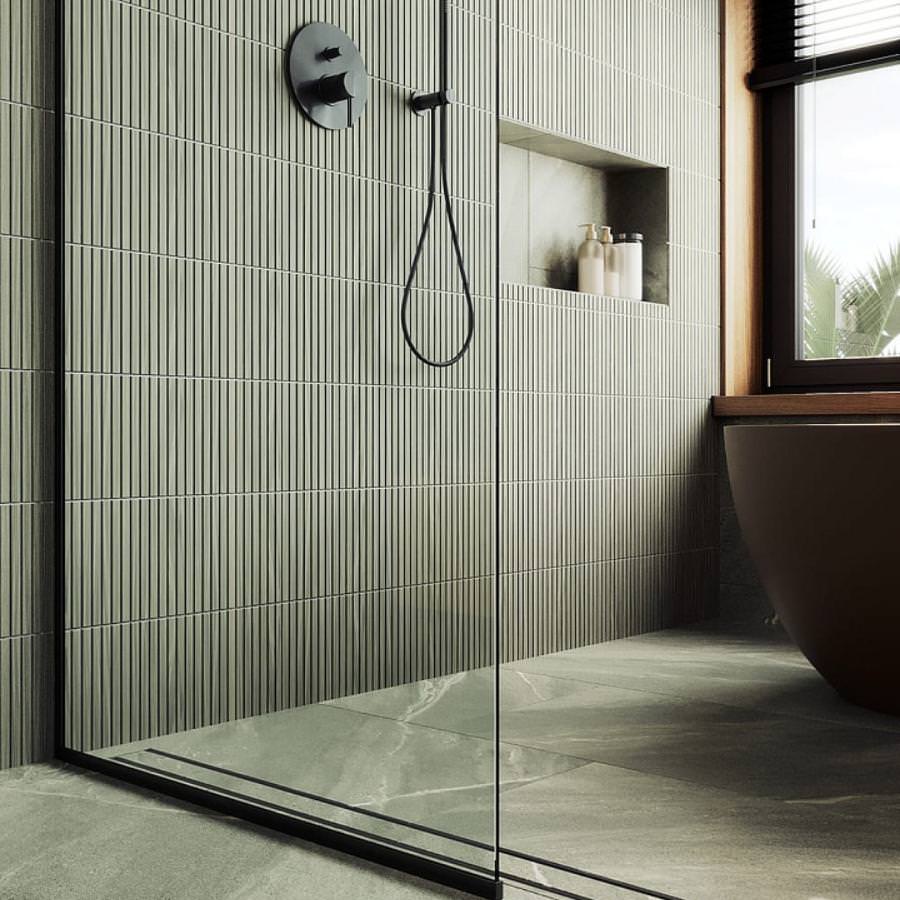 Душевая перегородка в узком профиле MaybahGlass 195х89 см MGD-689-6у стекло бесцветное в 100Kran: Широкий выбор и доступные цены.