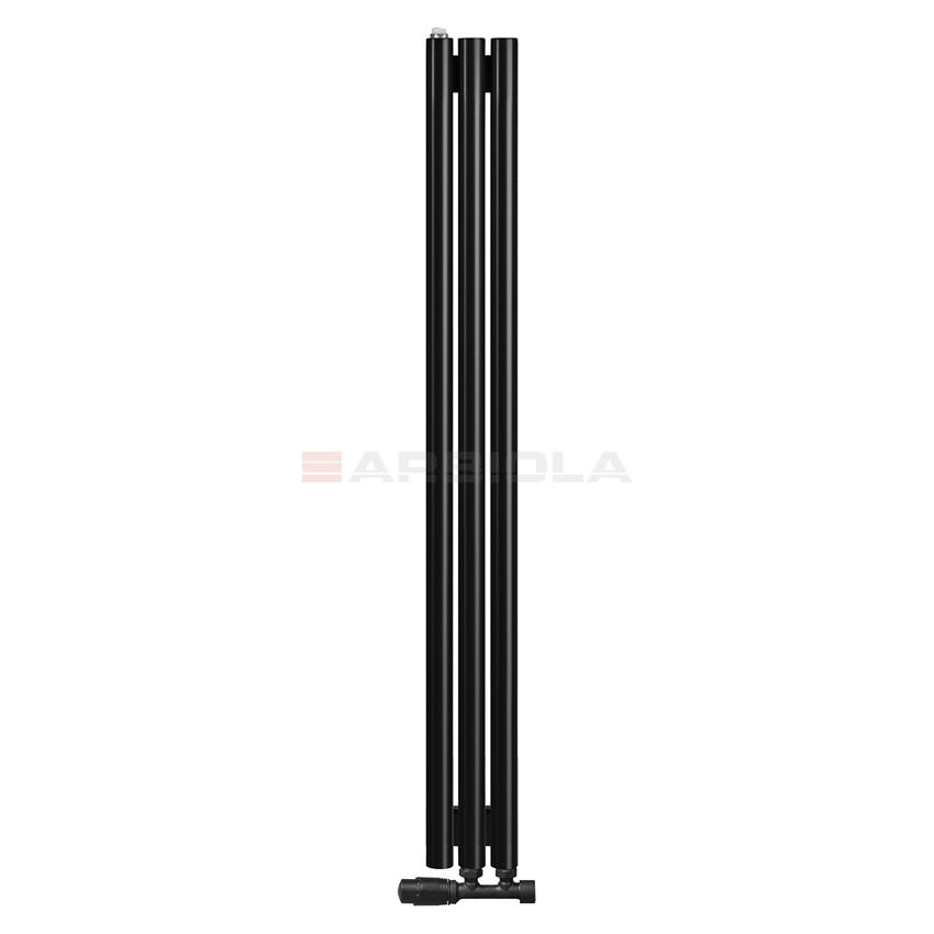 Вертикальный радиатор с нижним подключением Arbiola Iris V 108826 14,2 х 100 см черный матовый ral 9005 от интернет-магазина сантехники 100Kran!