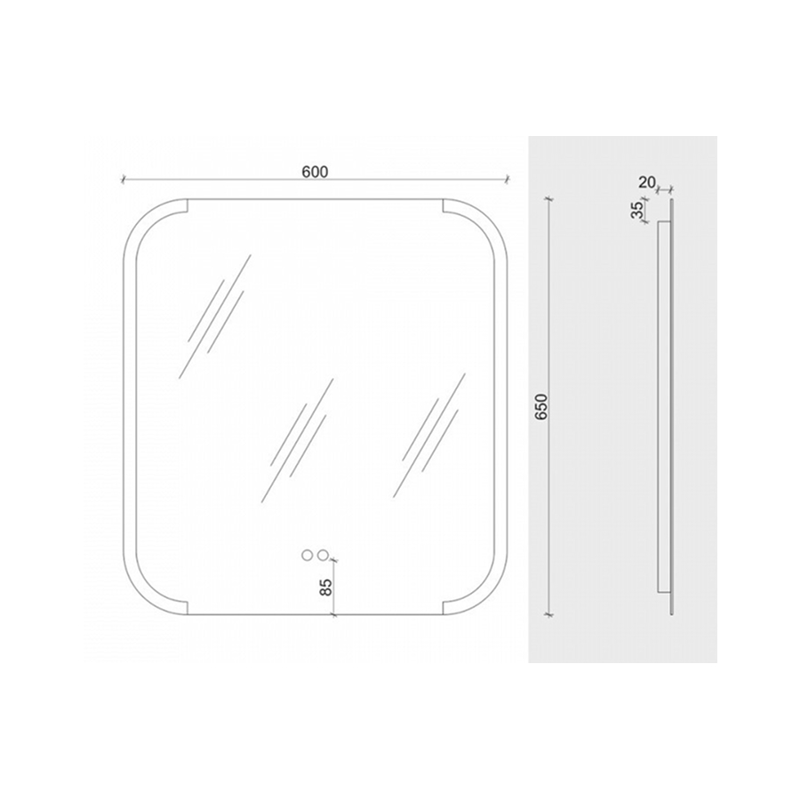 Зеркало с подсветкой Maretti Florenza FL146065P14EL 60x65 см 100Kran: Широкий выбор и доступные цены.