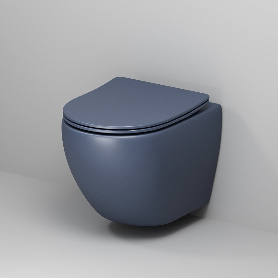 Унитаз подвесной Grossman Color GR-4455BLMS безободковый синий матовый в 100Kran: Широкий выбор и доступные цены.