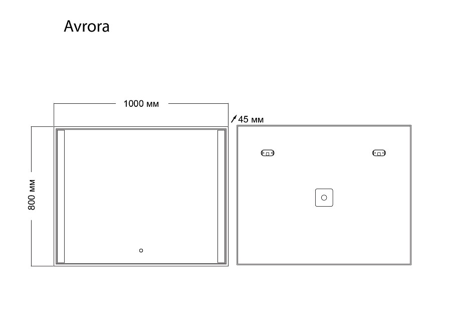 Зеркало GROSSMAN 1110080 AVRORA 1000*800*45 LED с сенсорным выключателем 100Kran: Широкий выбор и доступные цены.