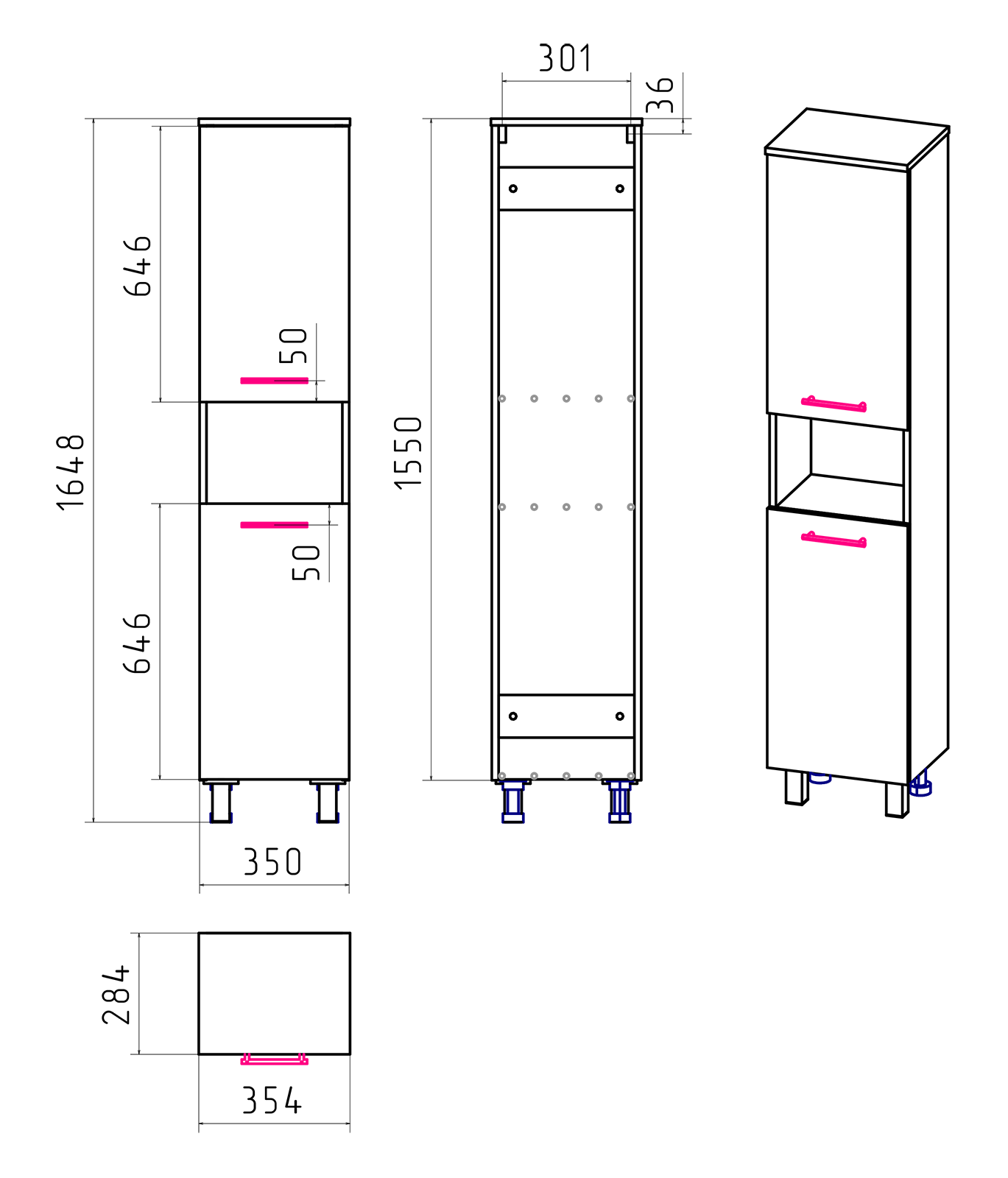 Шкаф - пенал Misty Крафт 35 напольный универсальный П-Кра-05035-01Пр в 100Kran: Широкий выбор и доступные цены.