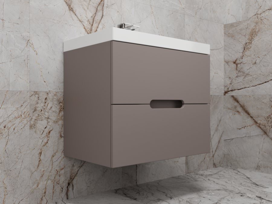 Тумба с раковиной подвесная Style Line Матис 60 умывальник Andrea Classic 600 тауп темный ЛС-00002296 в 100Kran: Широкий выбор и доступные цены.