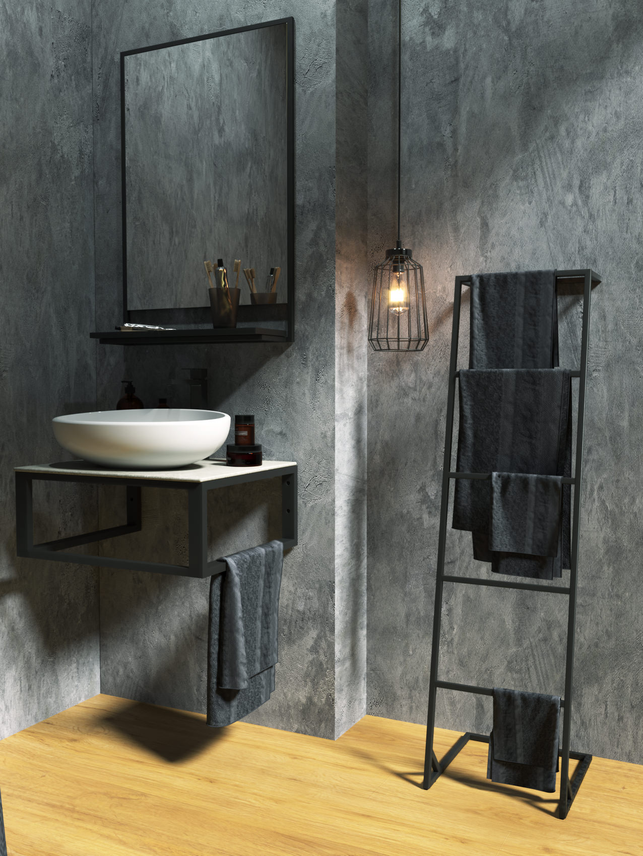 Полотенцедержатель 1Marka Grunge Loft 130х35Н черный Ц0000012508 в 100Kran: Широкий выбор и доступные цены.