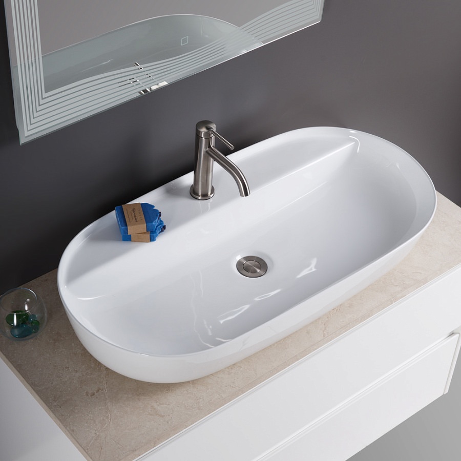 Накладная раковина BelBagno BB1347 41  см белая глянцевая в 100Kran: Широкий выбор и доступные цены.
