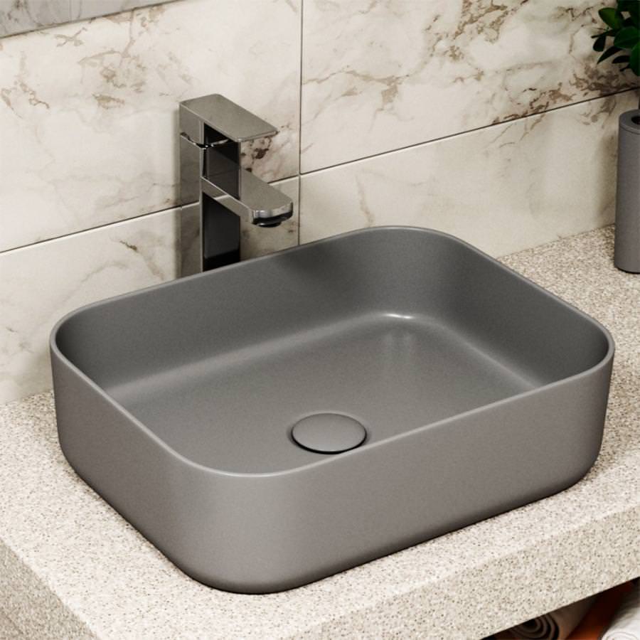 Раковина накладная 50 см Point Меркурий PN43832GM графит в 100Kran: Широкий выбор и доступные цены.