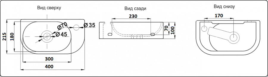 Раковина накладная CeramaLux 78204L 40 см белая в 100Kran: Широкий выбор и доступные цены.