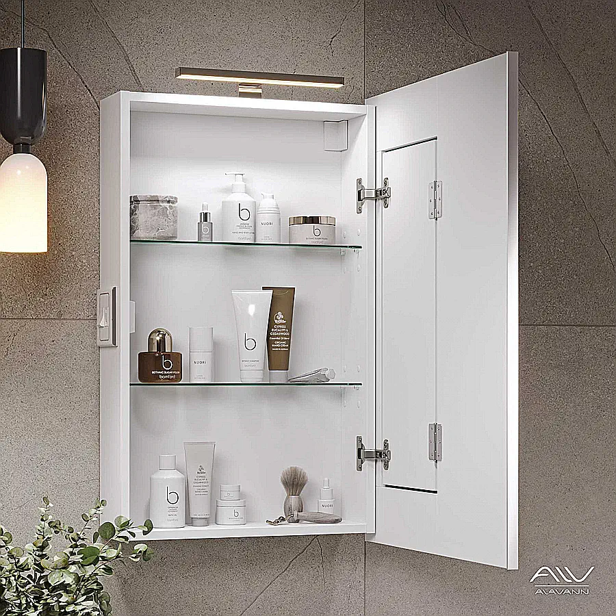 Зеркальный шкаф подвесной Alavann Cosmetic ALV0723001 55 см белый создать уют и комфорт, это просто!