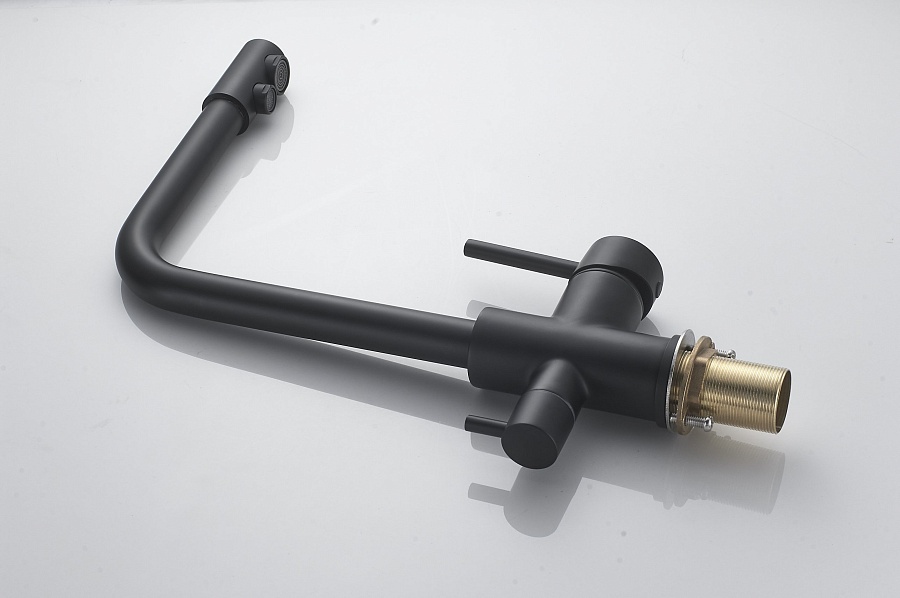 Смеситель для кухни с подключением фильтра Maretti Project Black PB31RZF12 черный в 100Kran: Широкий выбор и доступные цены.