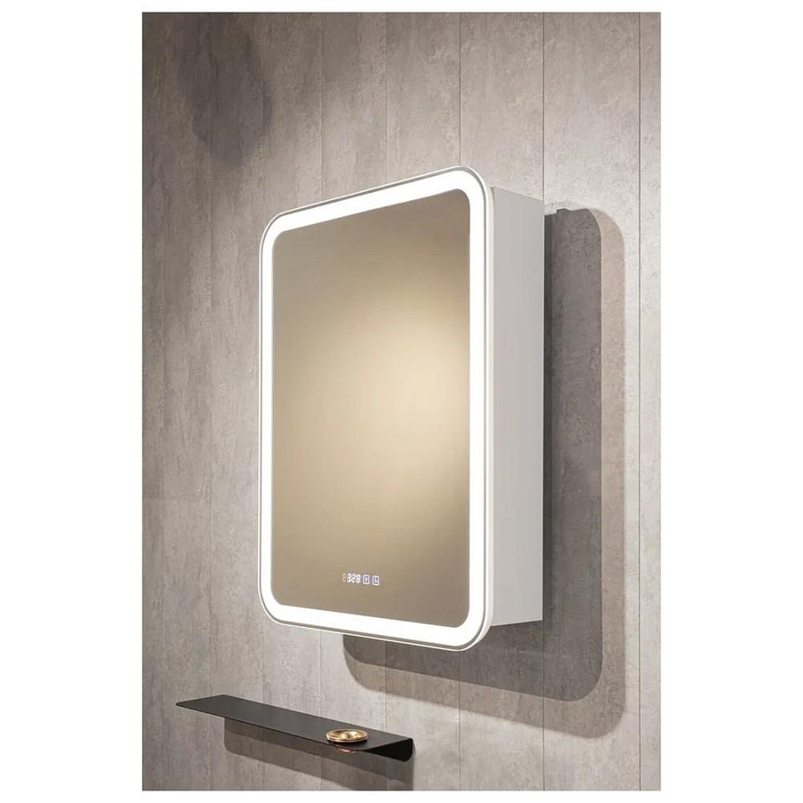 Зеркальный шкаф с подсветкой Silver Mirrors Фиджи 50 х 75 см  - 4.2 LED-00002593 левый часы, ТХ, сенсорный выключатель создать уют и комфорт, это просто!
