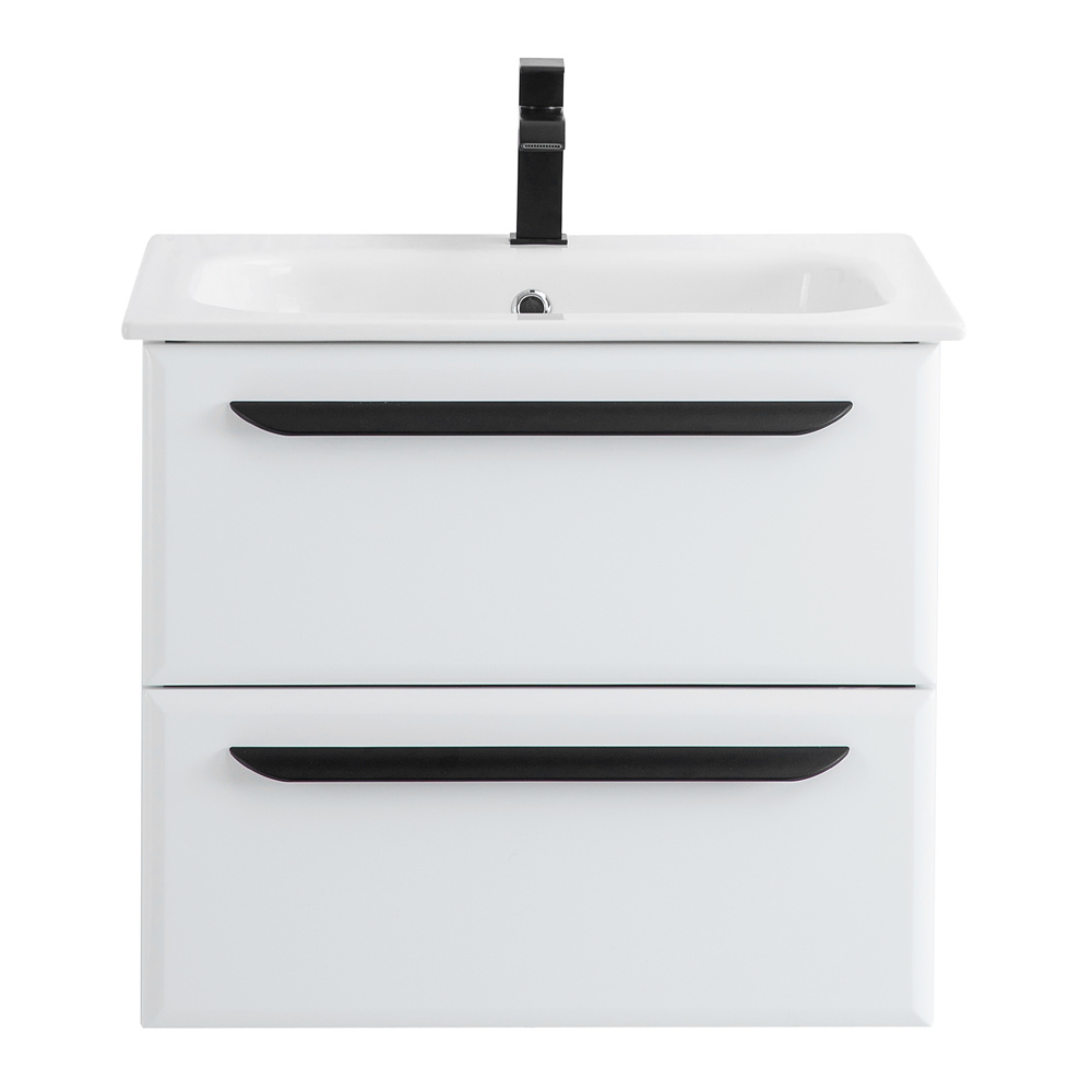 Тумба с раковиной подвесная CEZARES 60 см ECO-CER-600-2C-SO-BL Bianco Lucido в 100Kran: Широкий выбор и доступные цены.