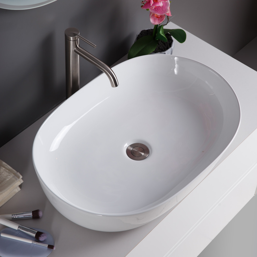 Накладная раковина BelBagno BB1348 42  см белая глянцевая в 100Kran: Широкий выбор и доступные цены.