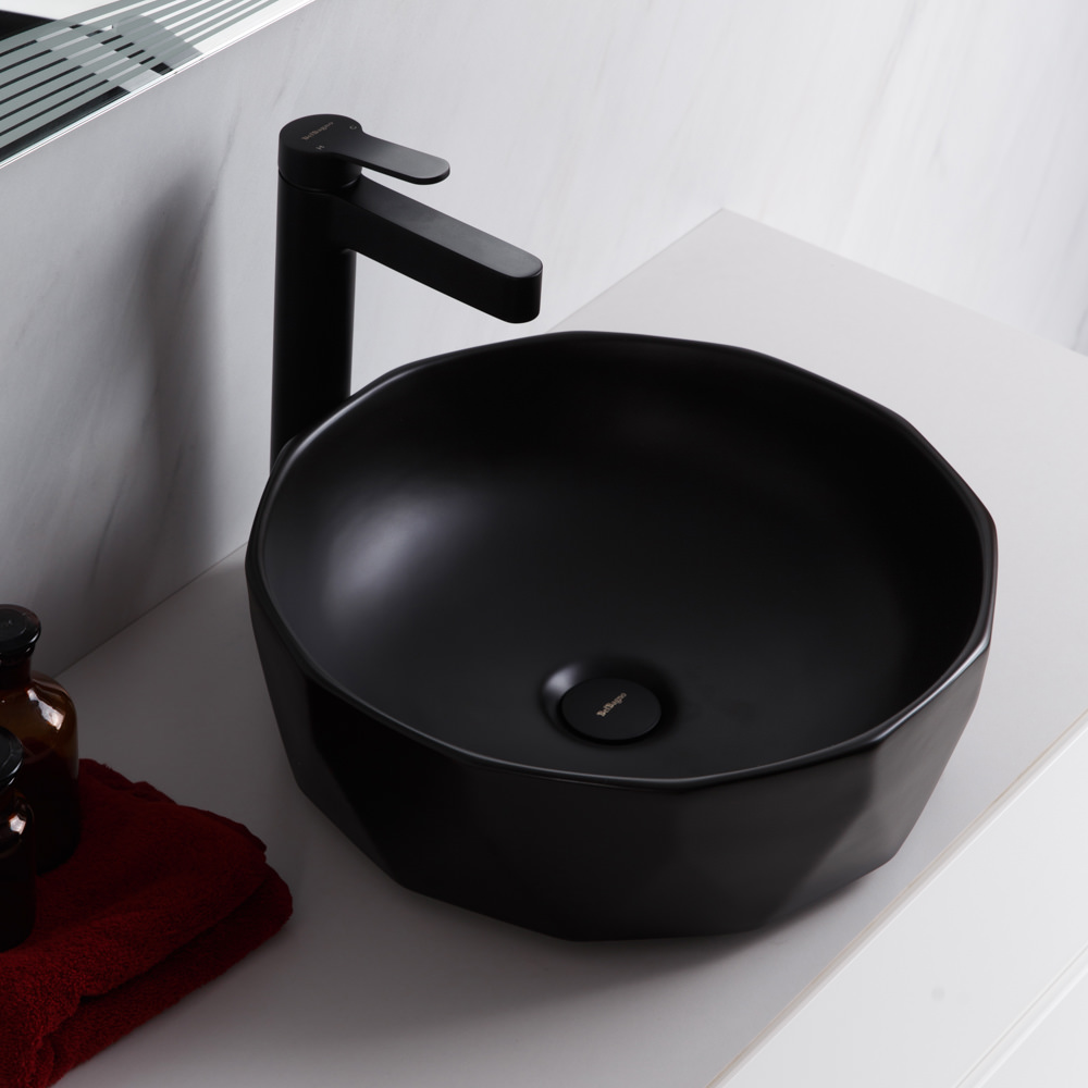 Накладная раковина BelBagno BB1409H301 41  см черная глянцевая в 100Kran: Широкий выбор и доступные цены.
