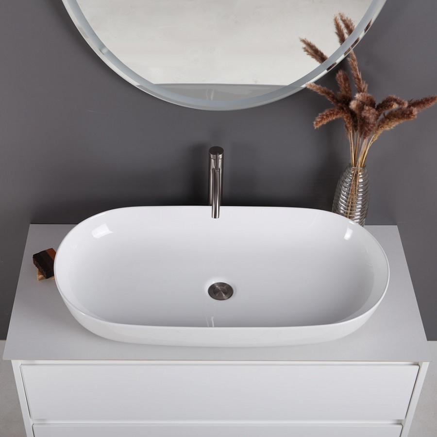 Накладная раковина BelBagno BB1349 40,5  см белая глянцевая в 100Kran: Широкий выбор и доступные цены.
