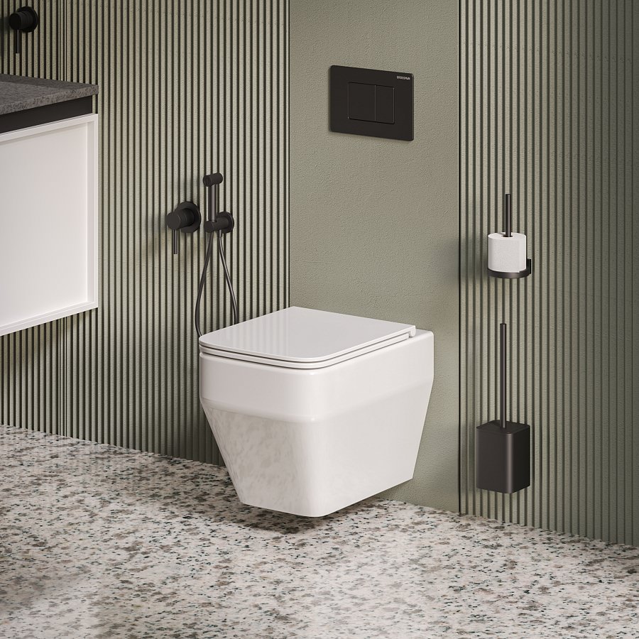 Унитаз подвесной Grossman GR-4410SQ безободковый смыв торнадо белый в 100Kran: Широкий выбор и доступные цены.