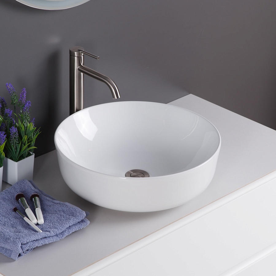 Накладная раковина BelBagno BB1315 41,5  см белая глянцевая в 100Kran: Широкий выбор и доступные цены.