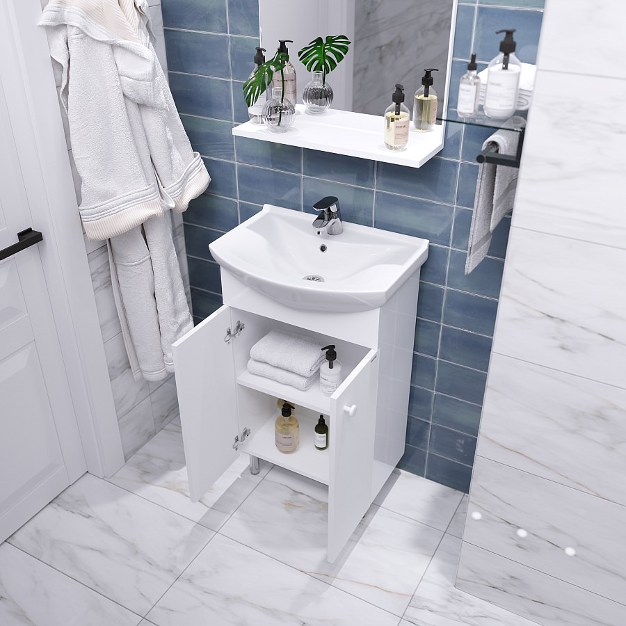Комплект мебели для ванной Grossman Eco Line 60 см 106051-2 белый в 100Kran: Широкий выбор и доступные цены.