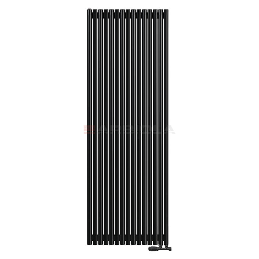 Вертикальный радиатор с нижним подключением Arbiola Iris V 108982 74,2 х 220 см черный матовый ral 9005 от интернет-магазина сантехники 100Kran!