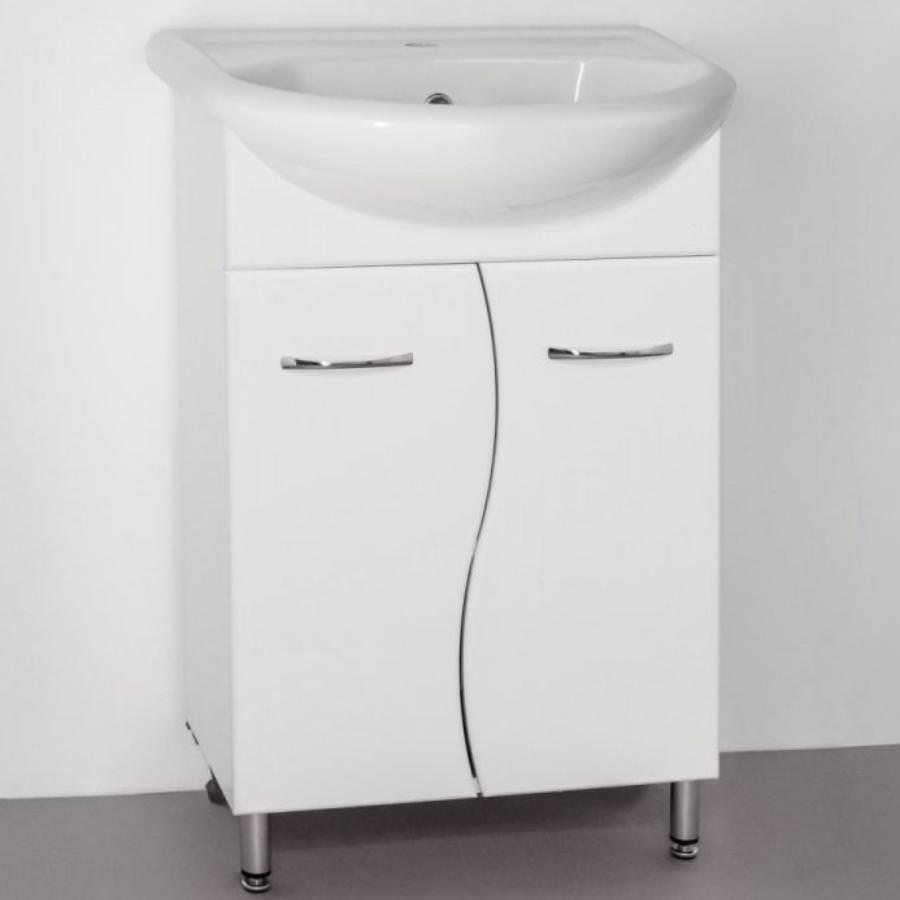 Тумба с раковиной напольная  Style Line Эко Стандарт №12 55 см умывальник Линда 55 белый ЛС-00000099 в 100Kran: Широкий выбор и доступные цены.