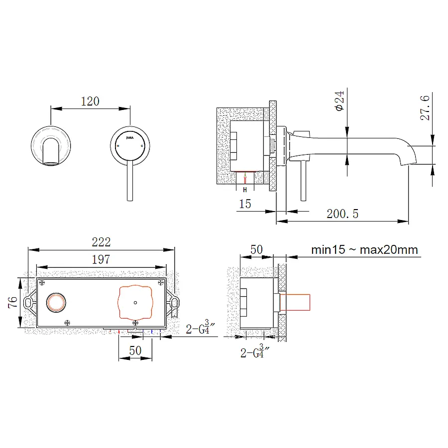Смеситель для раковины Maxonor PURE LIFE ABSOLUTE PL14114-26 шампань в 100Kran: Широкий выбор и доступные цены.