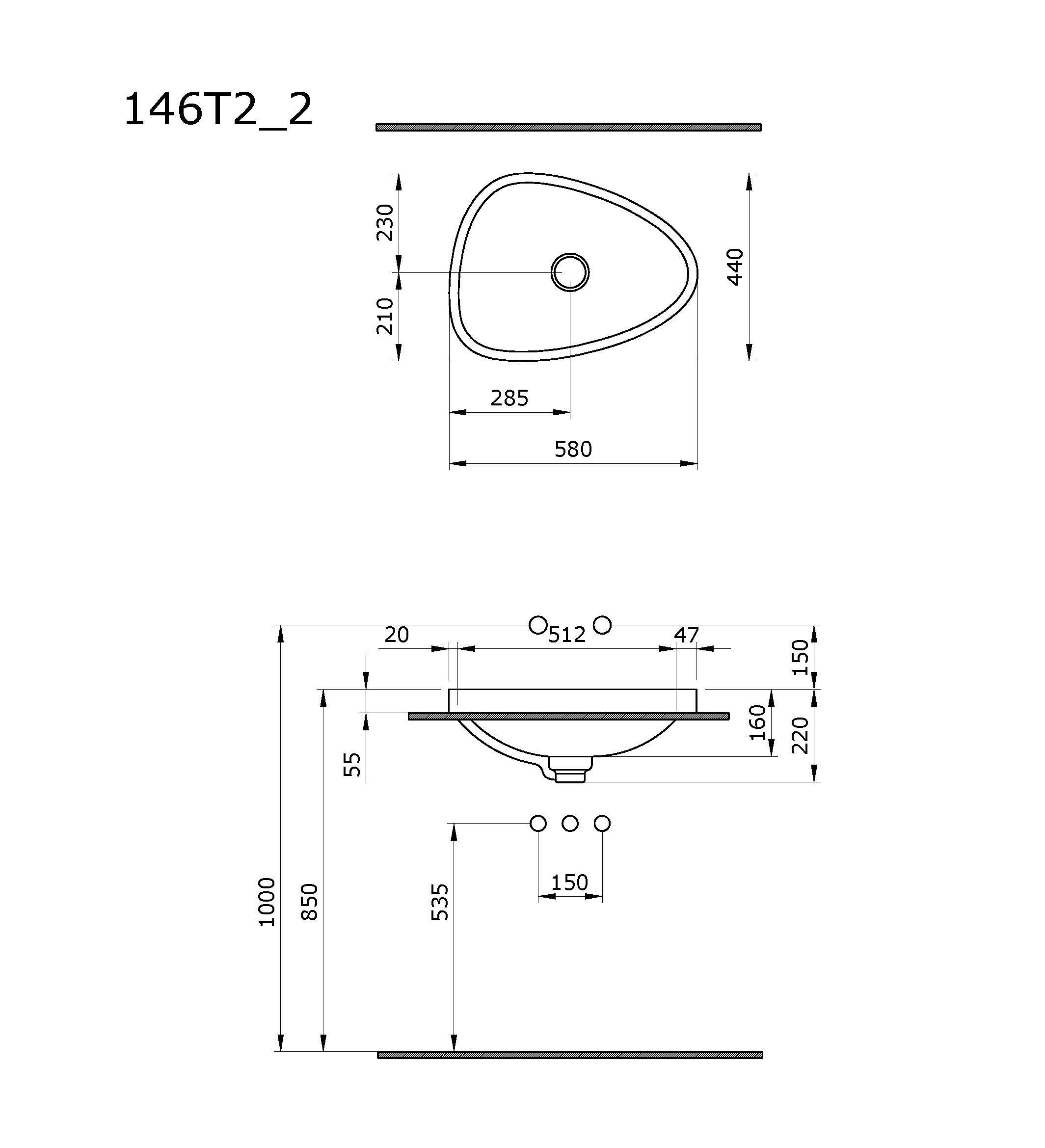 Раковина накладная Ambassador Kingston 146T20202 585*445 черная  матовая в 100Kran: Широкий выбор и доступные цены.
