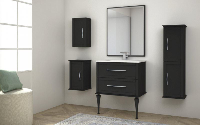 Тумба с раковиной подвесная CEZARES 75 см TIFFANY 54949 Nero Grafite в 100Kran: Широкий выбор и доступные цены.