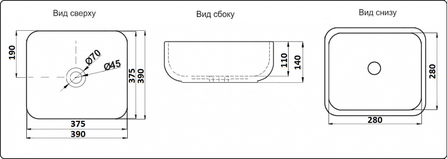 Раковина накладная CeramaLux 2106MB 39 см черная матовая в 100Kran: Широкий выбор и доступные цены.