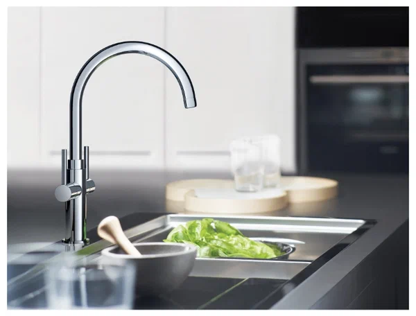 Смеситель для кухни Grohe Ambi Cosmopolitan 30190000 хром в 100Kran: Широкий выбор и доступные цены.