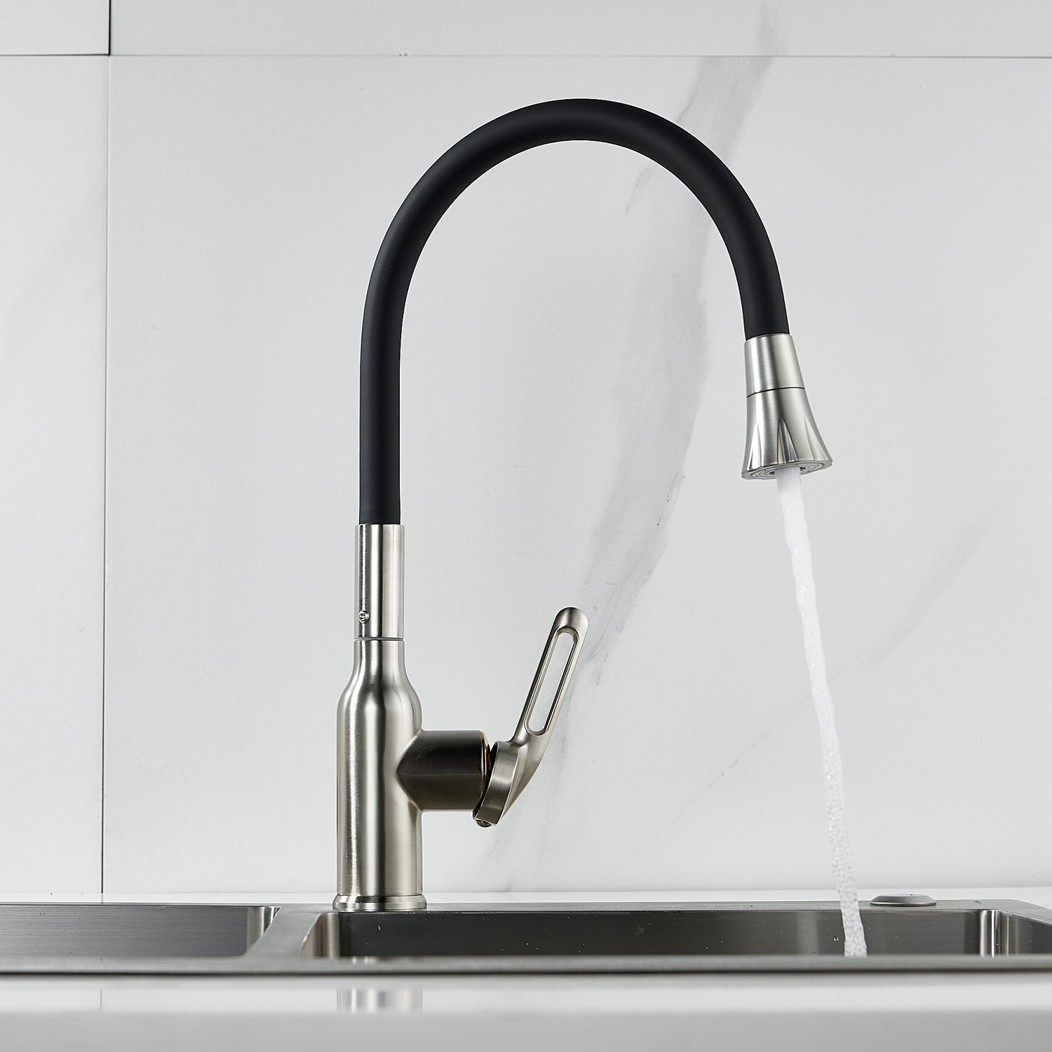Смеситель для кухни с гибким изливом Raffine F303L-3 сатин в 100Kran: Широкий выбор и доступные цены.
