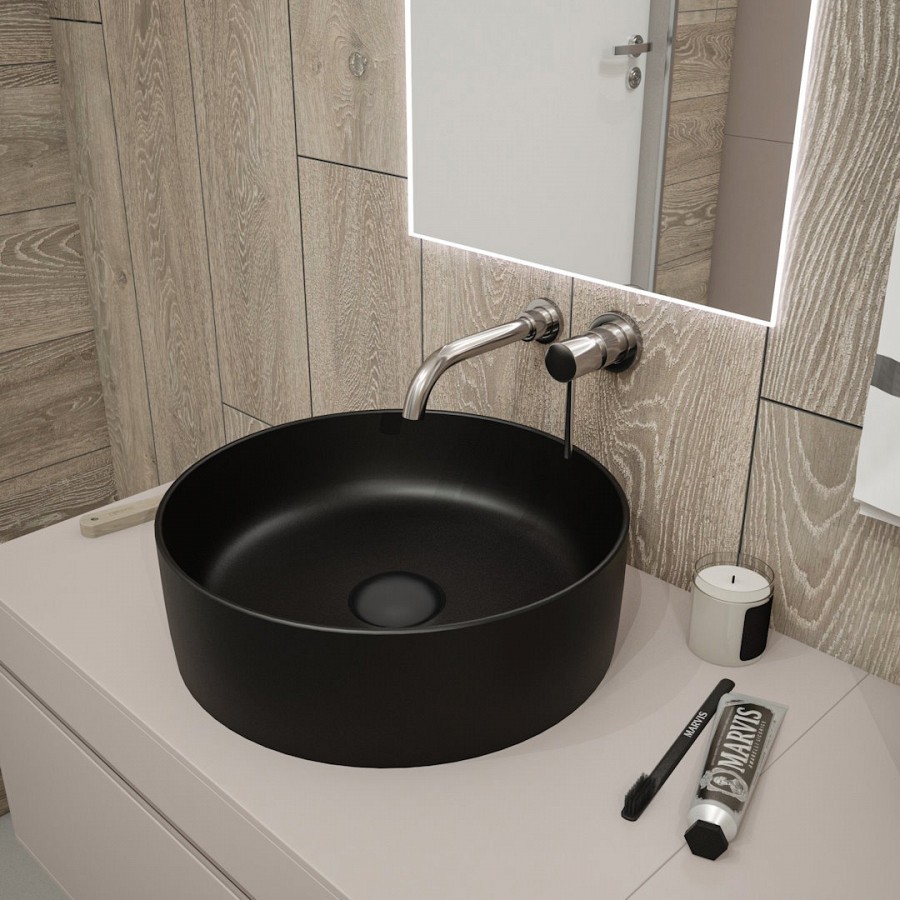 Раковина накладная Maretti Elena EA13NS10-560 41 см черная в 100Kran: Широкий выбор и доступные цены.