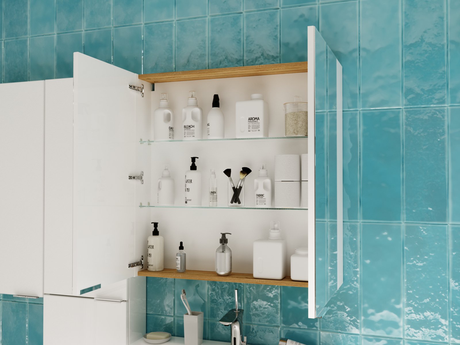 Зеркальный шкаф 1Marka Gaula 60 2д.White У92511 белый создать уют и комфорт, это просто!