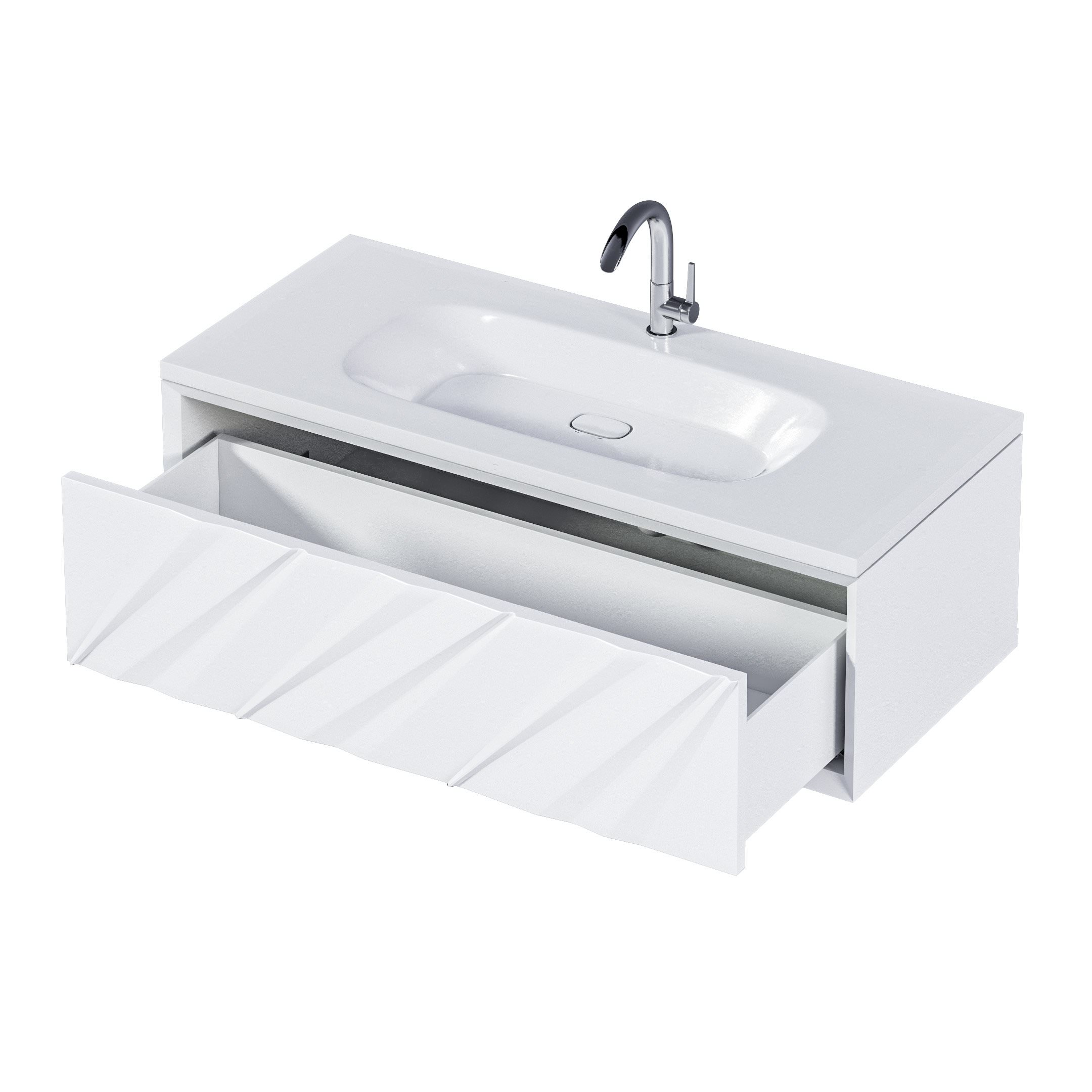 Тумба под раковину подвесная 1Marka Glace 100П 1 в.я. White (верх) У73575 в 100Kran: Широкий выбор и доступные цены.