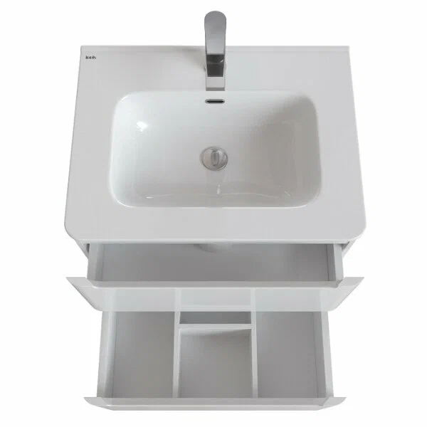Тумба с раковиной подвесная 60 см Edifice IDDIS EDI60W0i95K белая в 100Kran: Широкий выбор и доступные цены.