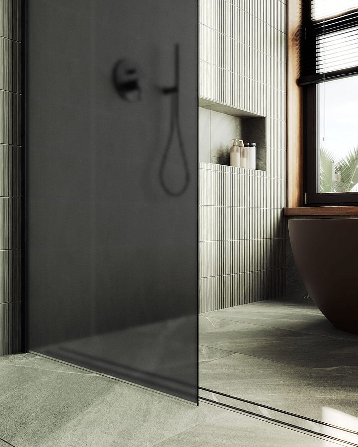Душевая перегородка в широком профиле MaybahGlass MGD-687-6ш 195х119 см стекло графит матовый в 100Kran: Широкий выбор и доступные цены.