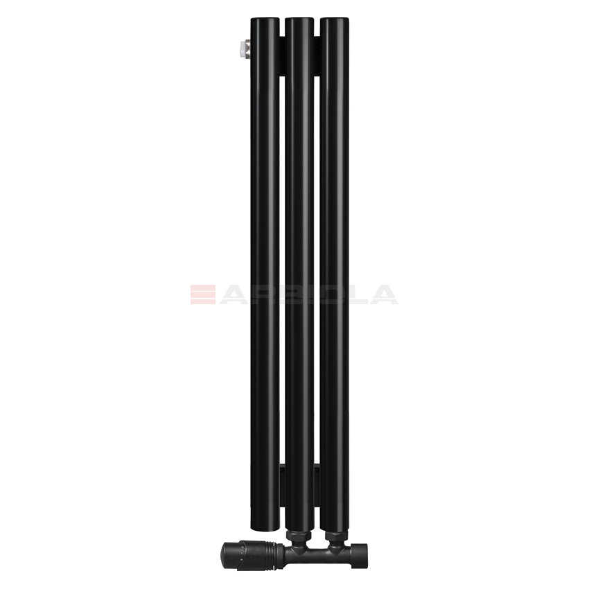 Вертикальный радиатор с нижним подключением Arbiola Iris V 108607 14,2 х 70 см черный матовый ral 9005 от интернет-магазина сантехники 100Kran!