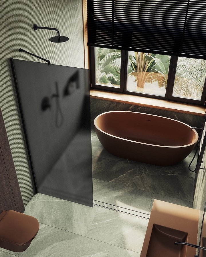 Душевая перегородка в широком профиле MaybahGlass MGD-687-6ш 195х119 см стекло графит матовый в 100Kran: Широкий выбор и доступные цены.