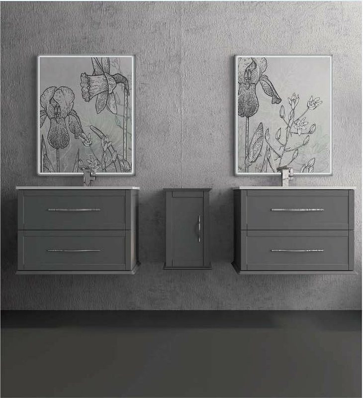 Тумба с раковиной подвесная CEZARES 60 см TIFFANY 55241 Grigio Nuvola в 100Kran: Широкий выбор и доступные цены.