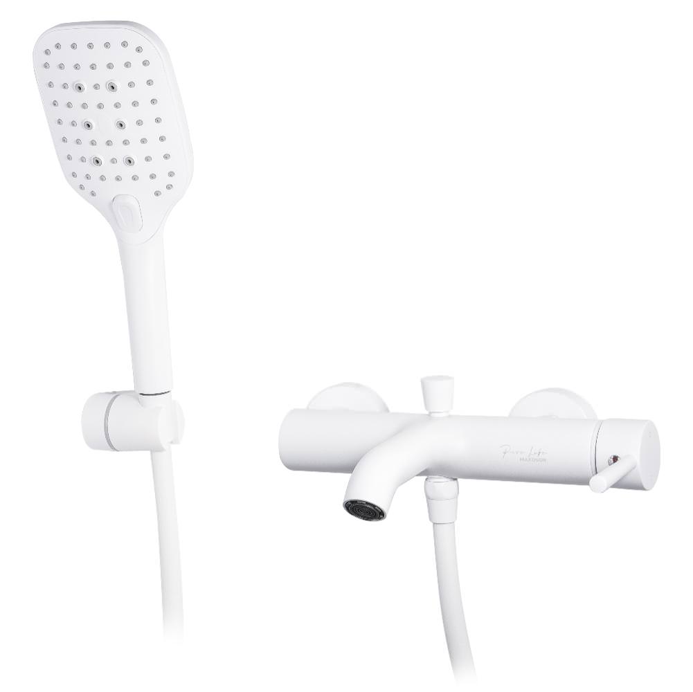 Смеситель для ванны и душа Maxonor PURE LIFE PL3287-8 белый матовый в 100Kran: Широкий выбор и доступные цены.