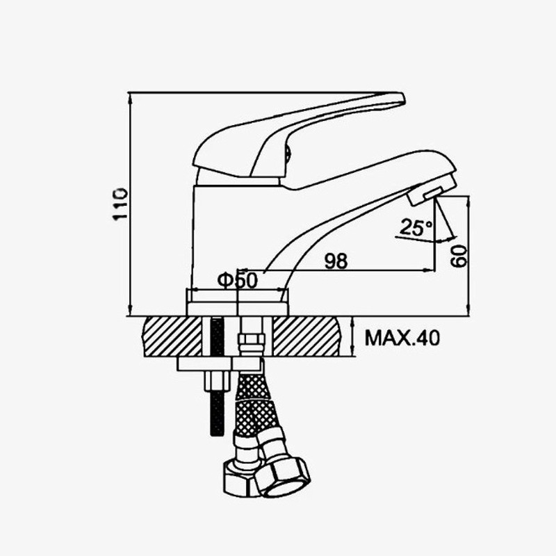 Смеситель для раковины D-Lin D110411 хром в 100Kran: Широкий выбор и доступные цены.