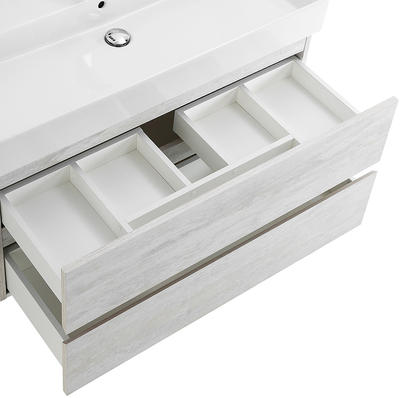 Тумба с раковиной подвесная CEZARES 120 см MOLVENO 46-120-2C-SO-LB Legno Bianco в 100Kran: Широкий выбор и доступные цены.