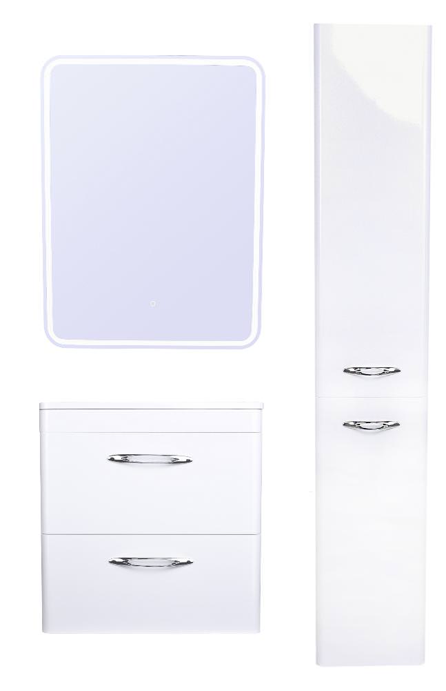 Тумба с раковиной подвесная  Style Line  Каре 60 2 ящ. Люкс белая PLUS умывальник Каре Люкс 600 СС-00002268 в 100Kran: Широкий выбор и доступные цены.