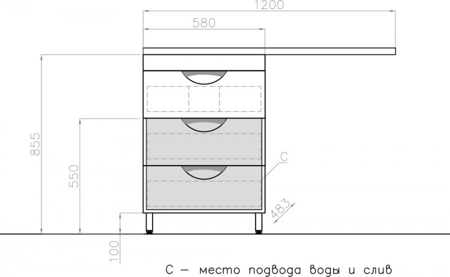 Тумба напольная Style Line Жасмин 60 см 3 ящ. ЛС-00000644 белая в 100Kran: Широкий выбор и доступные цены.