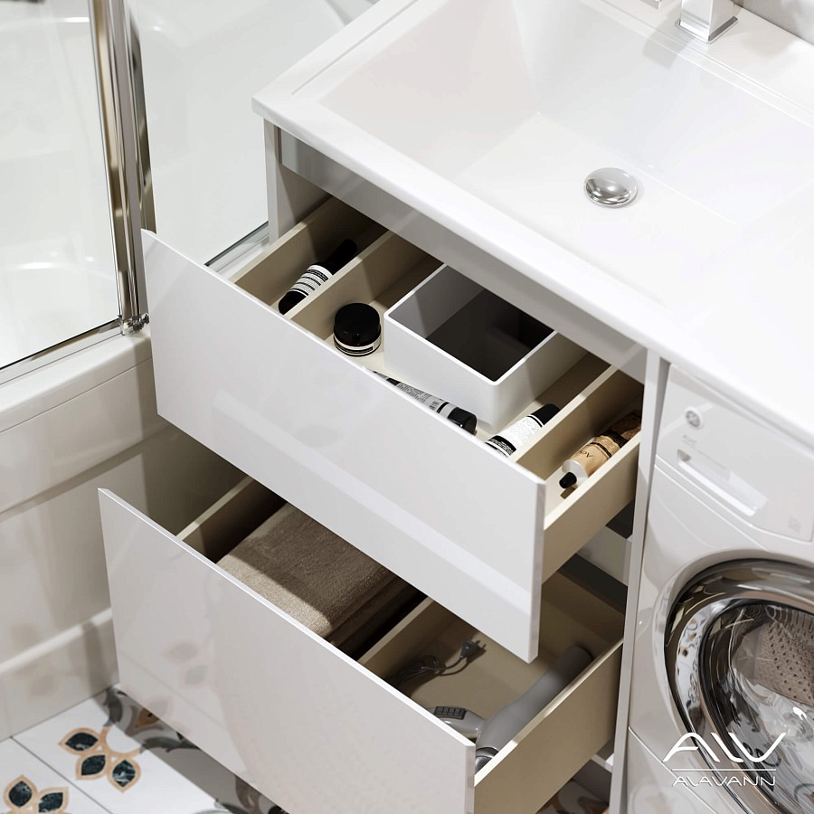 Тумба с раковиной напольная Alavann Soft Silver 120 см ALV0194002 белая в 100Kran: Широкий выбор и доступные цены.