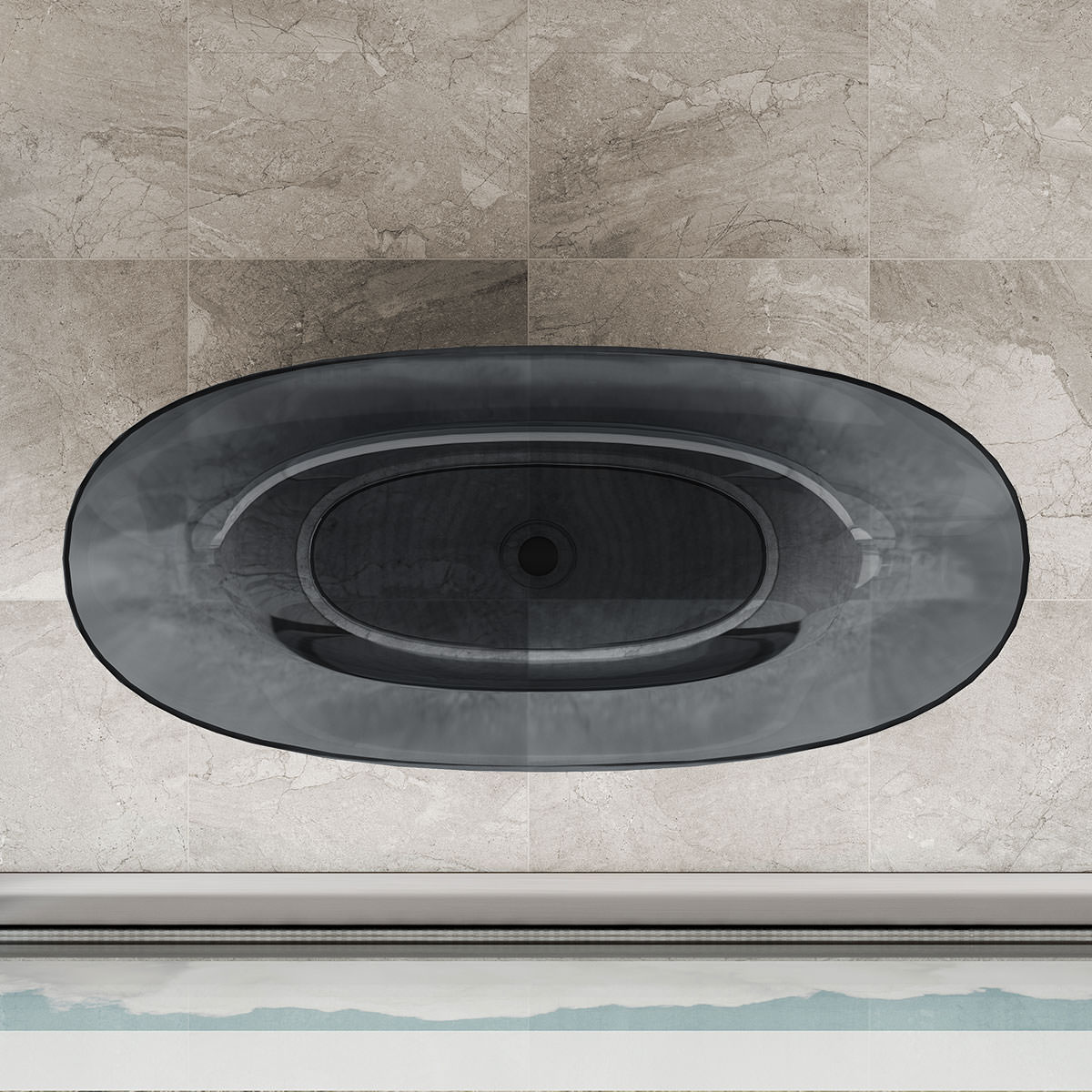 Ванна прозрачная Vincea VBT-6T01B 1700*750*550 цвет черный в 100Kran: Широкий выбор и доступные цены.