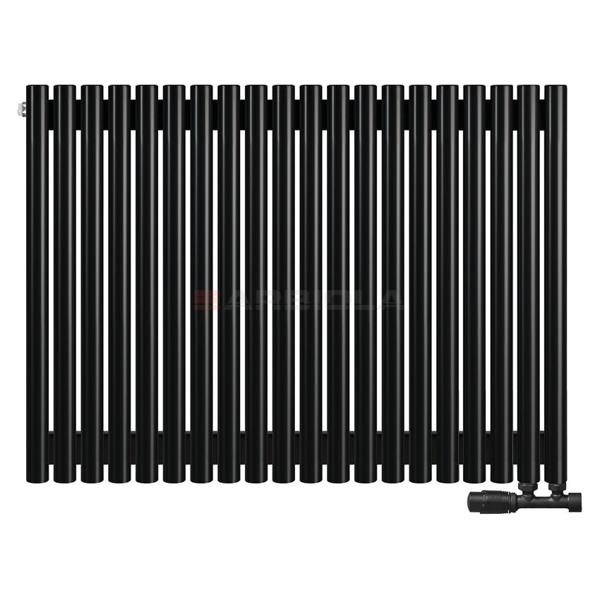 Вертикальный радиатор с нижним подключением Arbiola Iris V 108658 99,2 х 70 см черный матовый ral 9005 от интернет-магазина сантехники 100Kran!